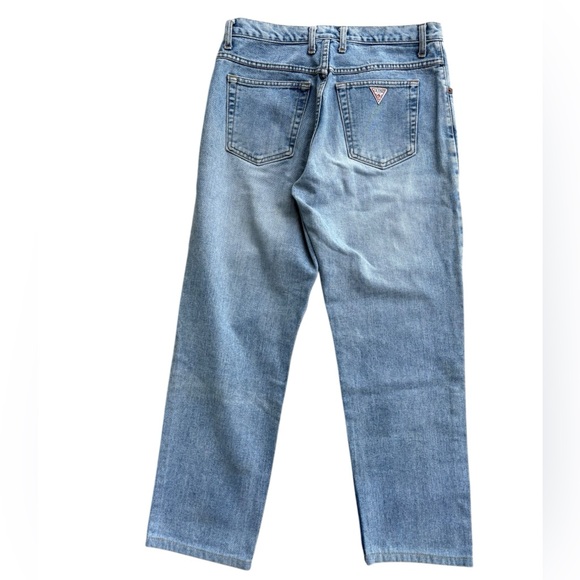Vintage 90s GUESS Button Fly Light Wash Jeans 32W X 28.5 INSEAM - Picture 4 of 7